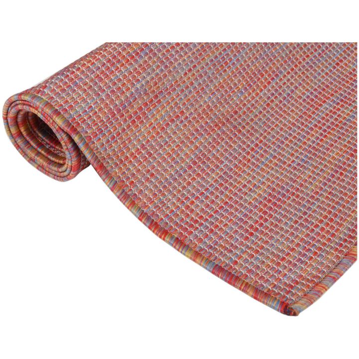 Utomhusmatta plattvävd röd vidaXL 120 x 170 cm – bild 3
