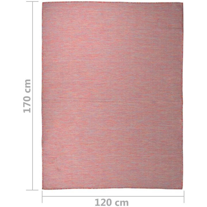 Utomhusmatta plattvävd röd vidaXL 120 x 170 cm – bild 6