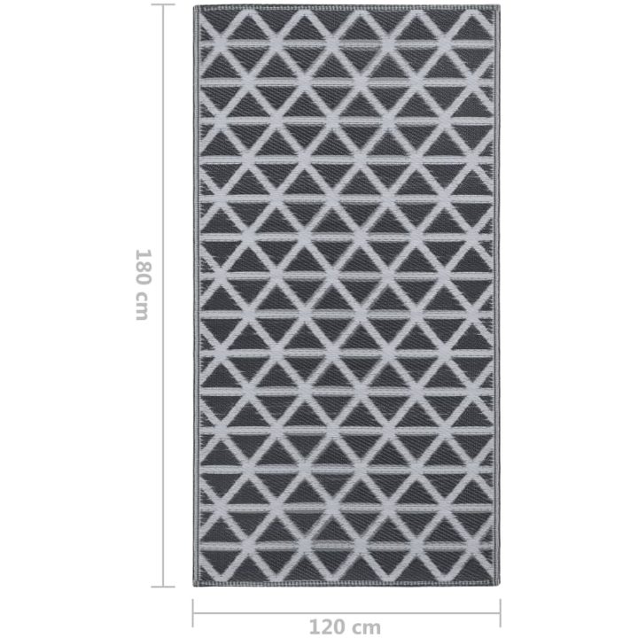 Utomhusmatta svart PP vidaXL 120 x 180 cm – bild 7