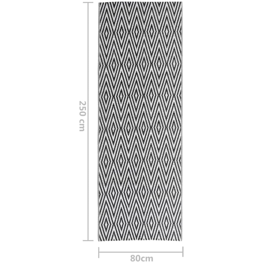 Utomhusmatta svart PP vidaXL 80 x 250 cm – bild 6