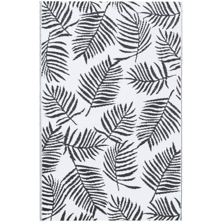 Utomhusmatta vit och svart PP vidaXL 160 x 230 cm – bild 2