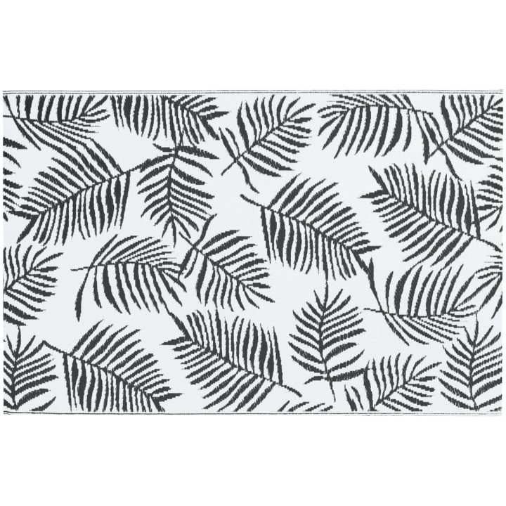 Utomhusmatta vit och svart PP vidaXL 160 x 230 cm – bild 3