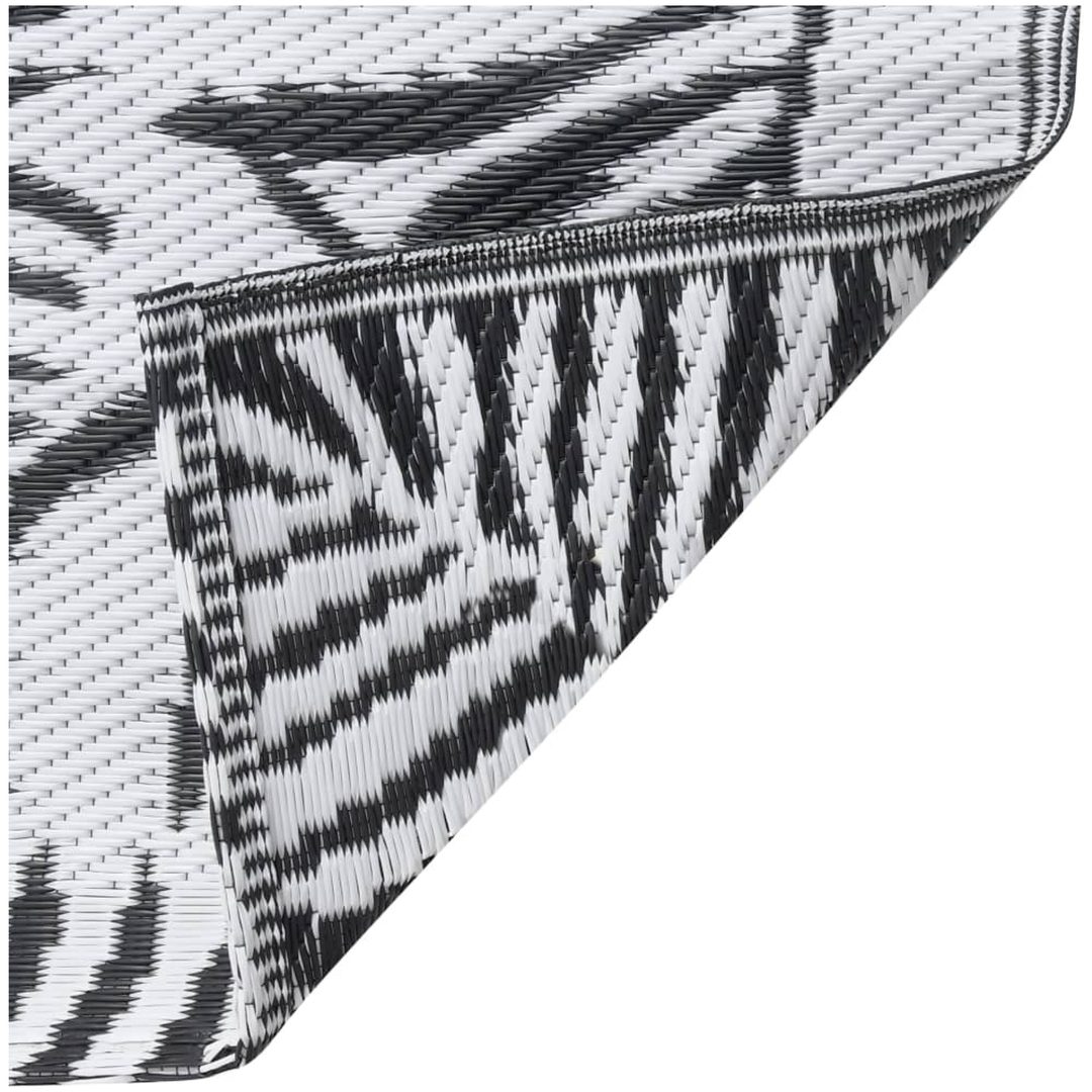 Utomhusmatta vit och svart PP vidaXL 160 x 230 cm – bild 6