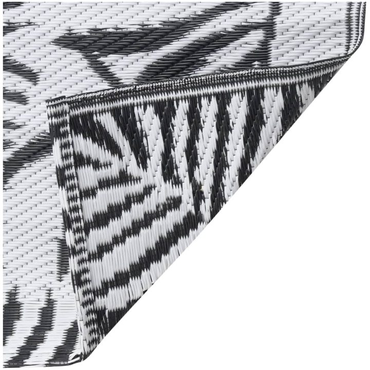 Utomhusmatta vit och svart PP vidaXL 160 x 230 cm – bild 6
