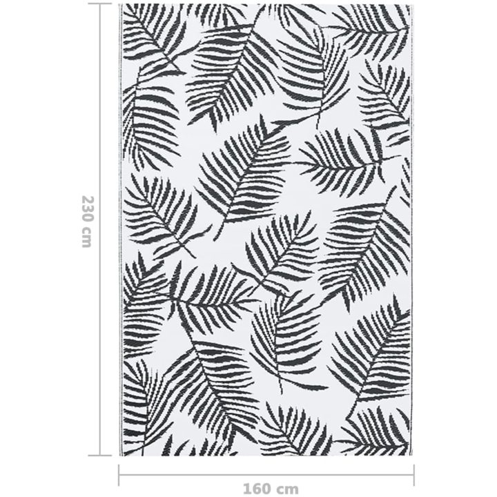 Utomhusmatta vit och svart PP vidaXL 160 x 230 cm – bild 7