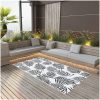 Utomhusmatta vit och svart PP vidaXL 160 x 230 cm – miniatyr 1