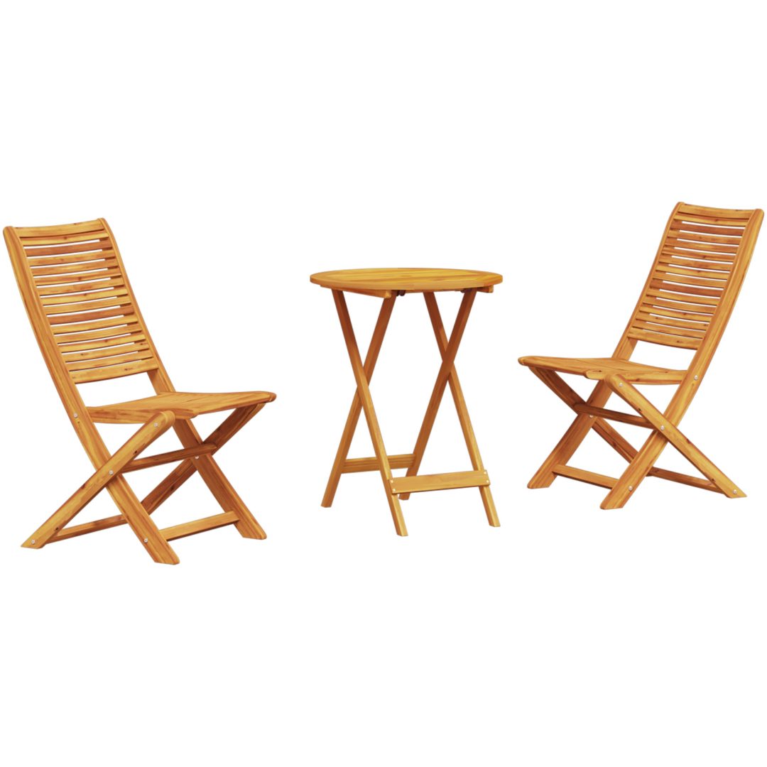 Utomhusmöbelset 3 pcs Naturligt trä vidaXL 60 x 60 x 75 cm – bild 2