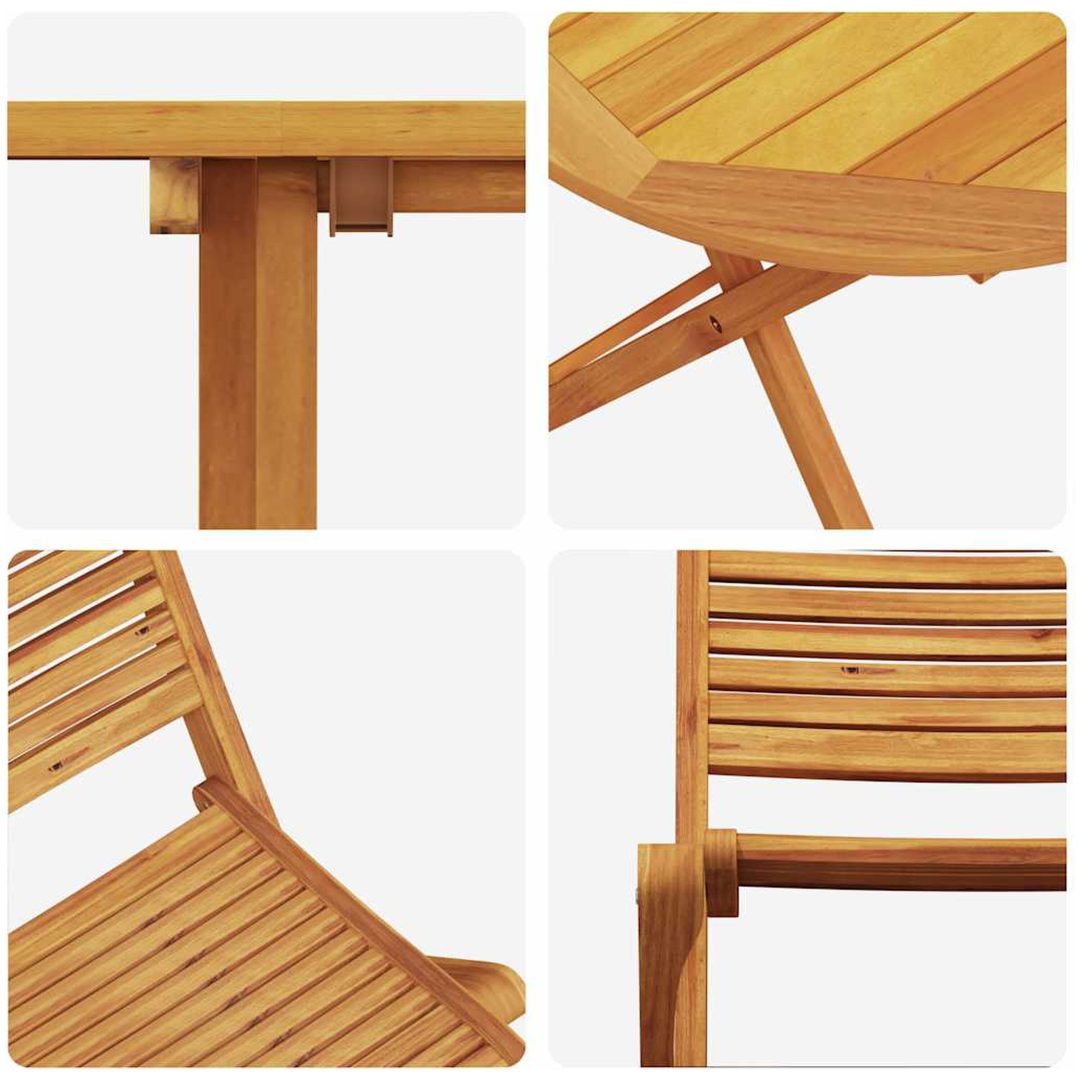 Utomhusmöbelset 3 pcs Naturligt trä vidaXL 60 x 60 x 75 cm – bild 11