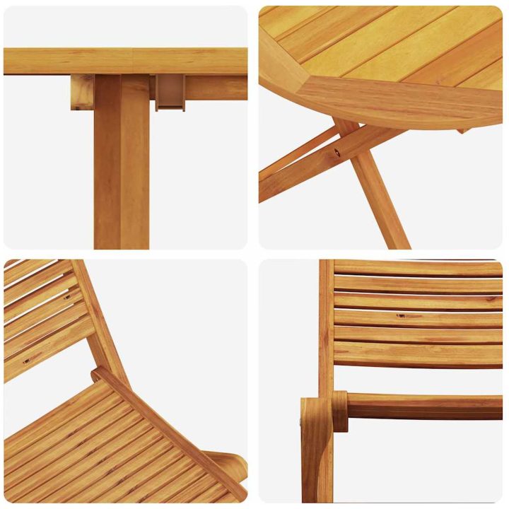 Utomhusmöbelset 3 pcs Naturligt trä vidaXL 60 x 60 x 75 cm – bild 11