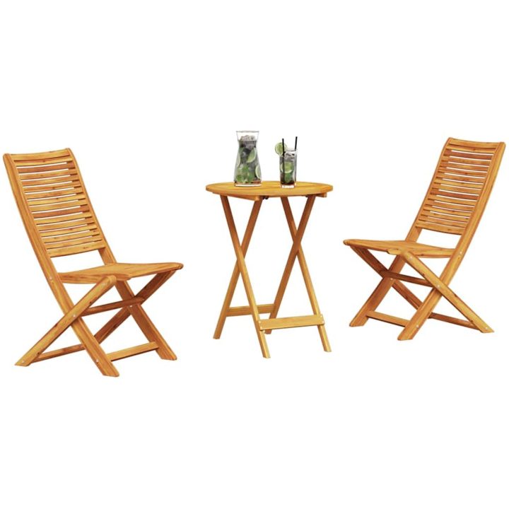Utomhusmöbelset 3 pcs Naturligt trä vidaXL 60 x 60 x 75 cm – bild 3