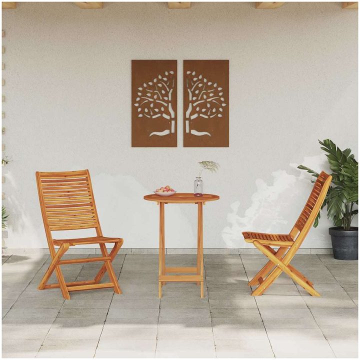 Utomhusmöbelset 3 pcs Naturligt trä vidaXL 60 x 60 x 75 cm – bild 4
