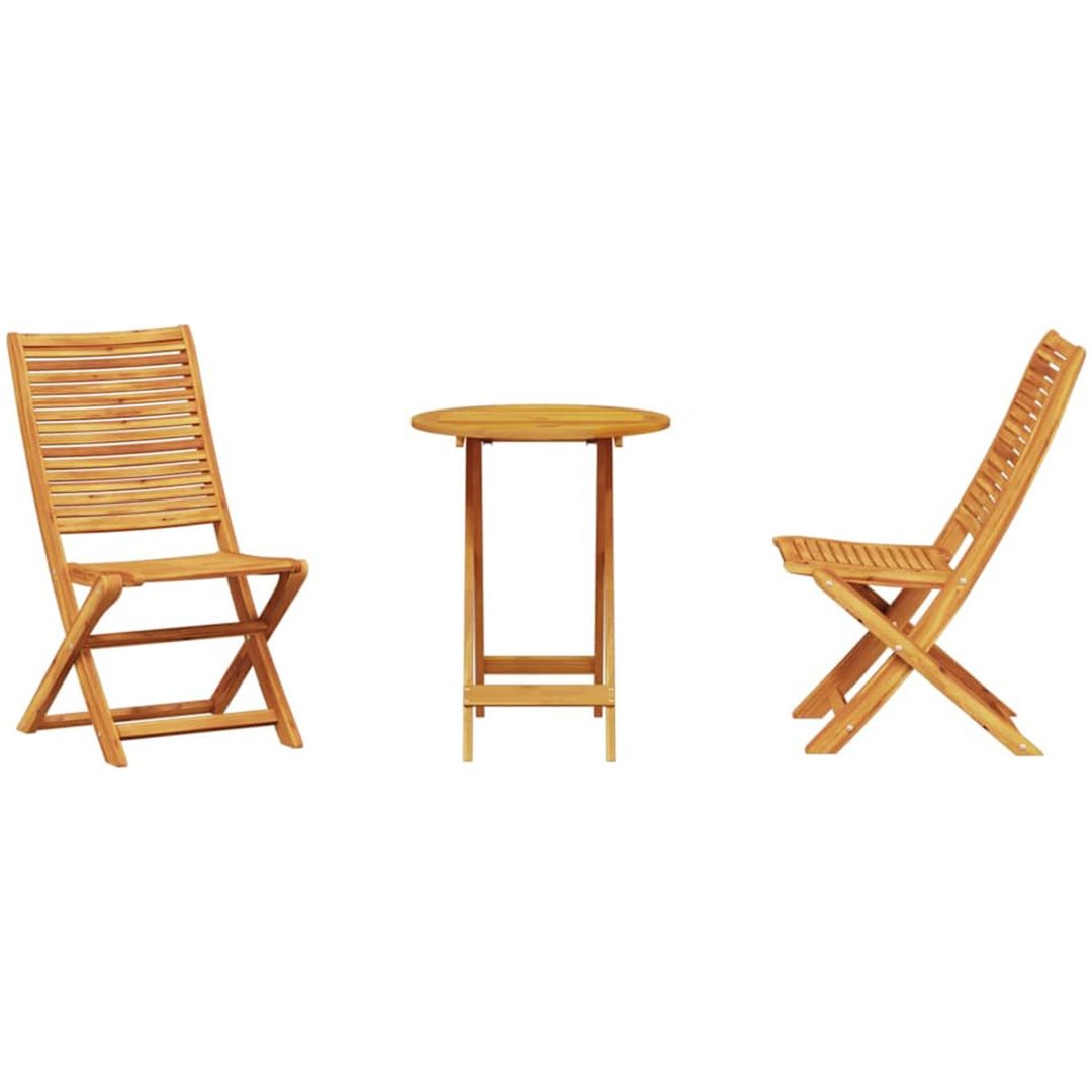 Utomhusmöbelset 3 pcs Naturligt trä vidaXL 60 x 60 x 75 cm – bild 7
