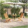Utomhusmöbelset 3 pcs Naturligt trä vidaXL 60 x 60 x 75 cm – miniatyr 1