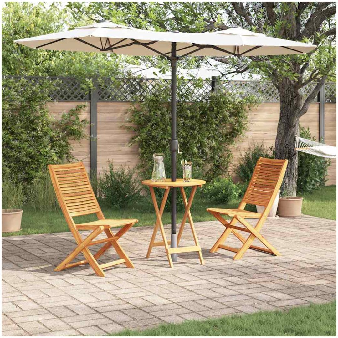 Utomhusmöbelset 3 pcs Naturligt trä vidaXL 60 x 60 x 75 cm