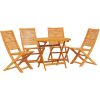 Utomhusmöbelset 5 pcs Naturligt trä Solid akaciaträ vidaXL ⌀90x75 cm – miniatyr 2