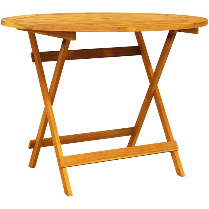Utomhusmöbelset 5 pcs Naturligt trä Solid akaciaträ vidaXL ⌀90x75 cm – bild 6