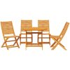 Utomhusmöbelset 5 pcs Naturligt trä Solid akaciaträ vidaXL ⌀90x75 cm – miniatyr 7