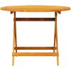 Utomhusmöbelset 5 pcs Naturligt trä Solid akaciaträ vidaXL ⌀90x75 cm – miniatyr 9