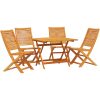 Utomhusmöbelset 5 pcs Naturligt trä vidaXL 90x90 cm bord – miniatyr 2
