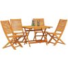 Utomhusmöbelset 5 pcs Naturligt trä vidaXL 90x90 cm bord – miniatyr 3