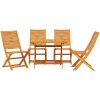 Utomhusmöbelset 5 pcs Naturligt trä vidaXL 90x90 cm bord – miniatyr 7