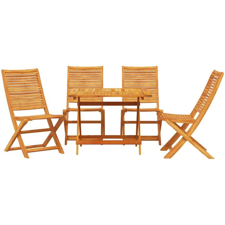 Utomhusmöbelset 5 pcs Naturligt trä vidaXL 90x90 cm bord – bild 7