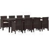 Utomhusserveringsset 9 pcs Brun Konstrotting vidaXL 250 x 100 x 73 cm – miniatyr 2