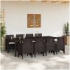 Utomhusserveringsset 9 pcs Brun Konstrotting vidaXL 250 x 100 x 73 cm – miniatyr 3