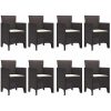 Utomhusserveringsset 9 pcs Brun Konstrotting vidaXL 250 x 100 x 73 cm – miniatyr 5