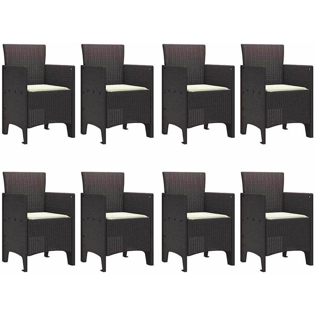 Utomhusserveringsset 9 pcs Brun Konstrotting vidaXL 250 x 100 x 73 cm – bild 5