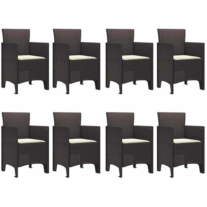 Utomhusserveringsset 9 pcs Brun Konstrotting vidaXL 250 x 100 x 73 cm – bild 5