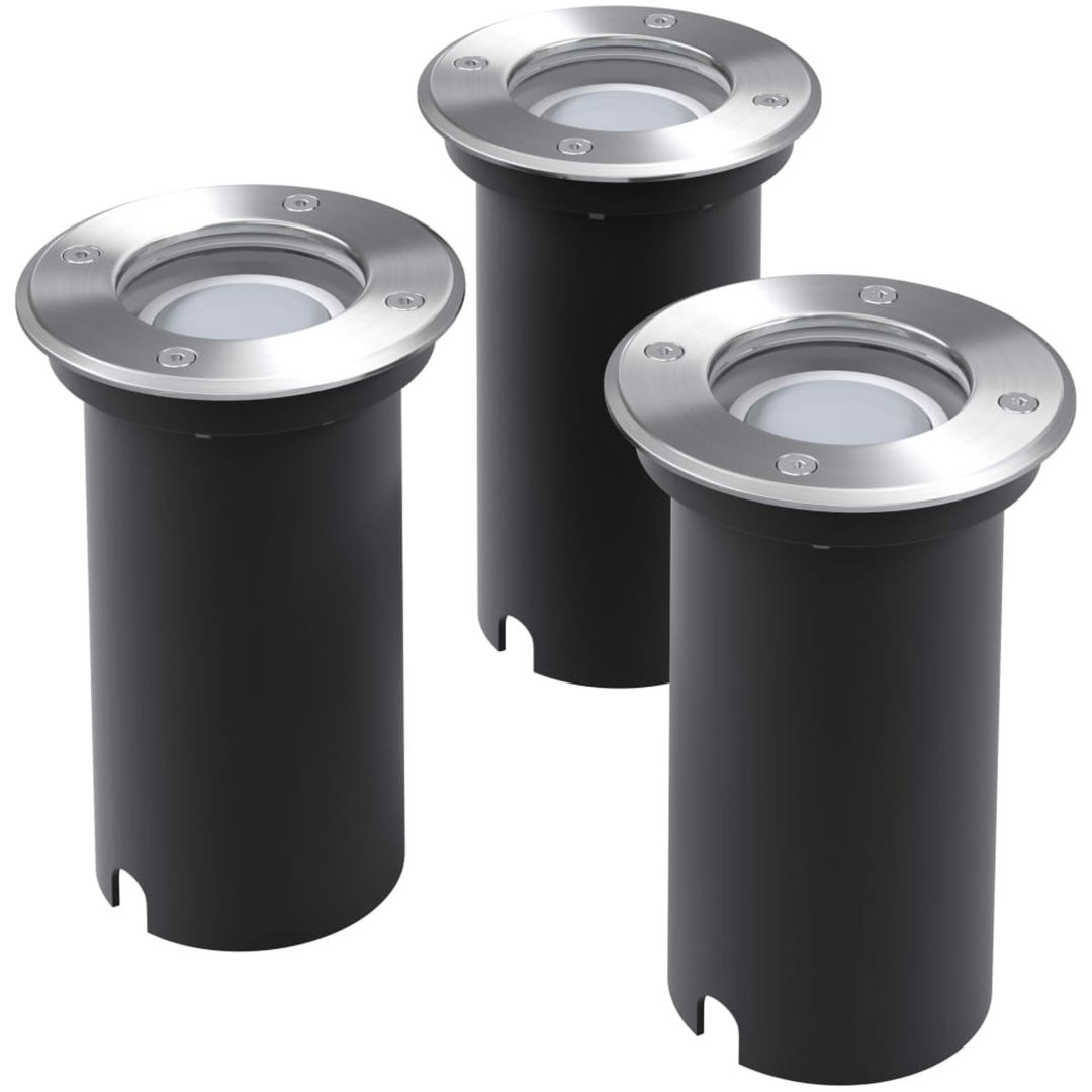 Utomhusspotlights med LED 3 st runda vidaXL