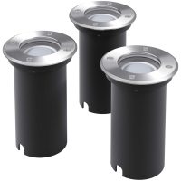 Utomhusspotlights med LED 3 st runda vidaXL