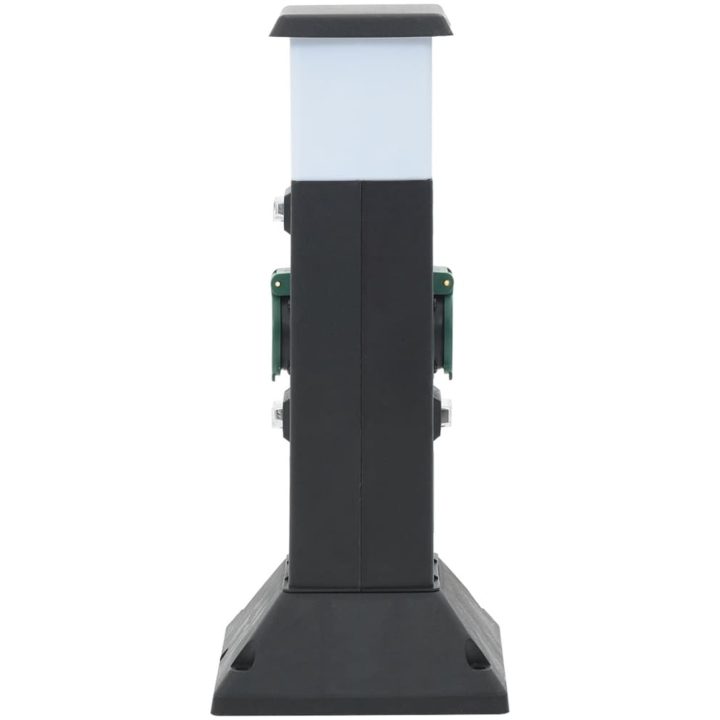 Utomhusuttag med lampa och spett 2-vägs 16x16x39,5 cm vidaXL – bild 3