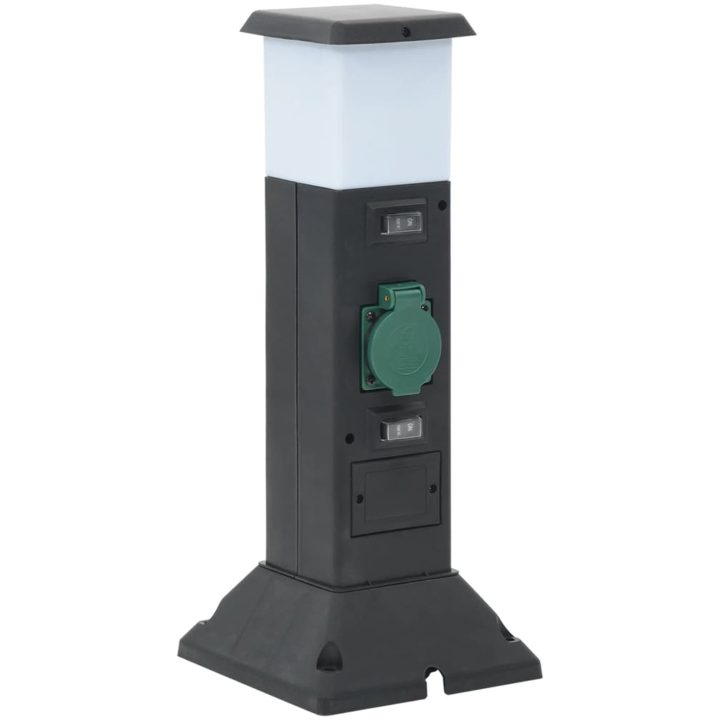 Utomhusuttag med lampa och spett 2-vägs 16x16x39,5 cm vidaXL – bild 4