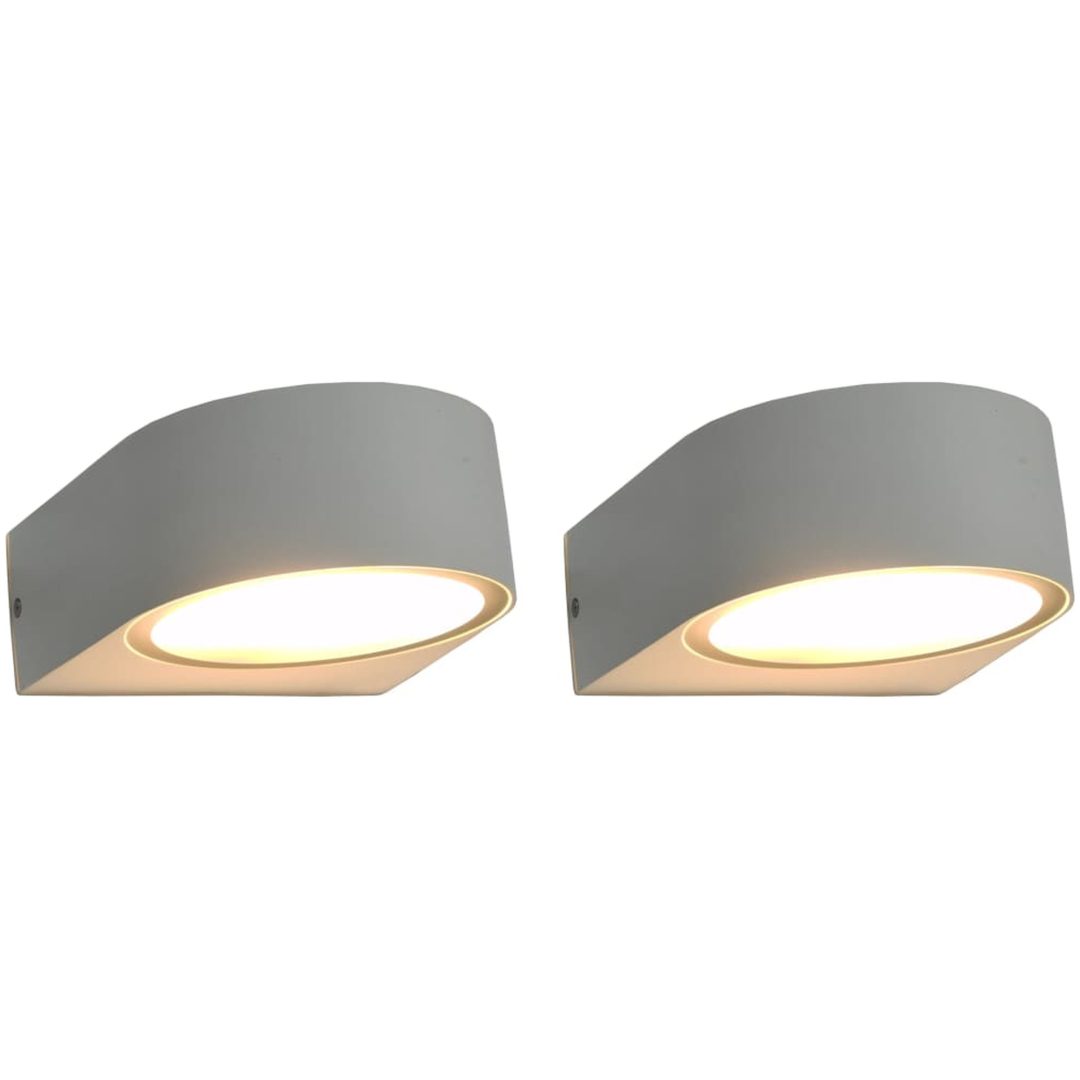 Utomhusvägglampa 2 st 11 W vit rund vidaXL