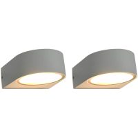 Utomhusvägglampa 2 st 11 W vit rund vidaXL