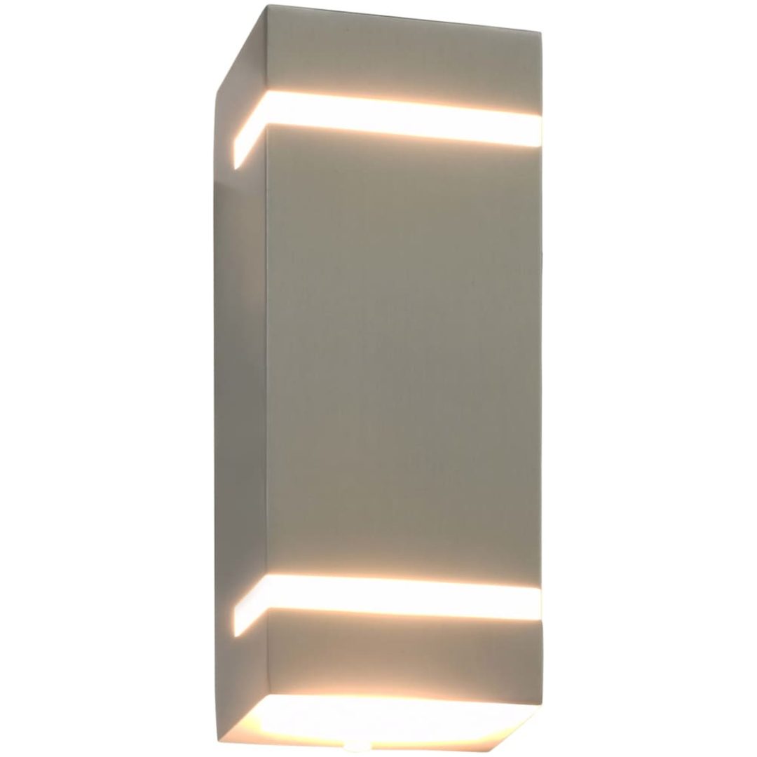 Utomhusvägglampa 2 st 35 W silver rektangulär vidaXL 75 x 95 x 238 mm – bild 2