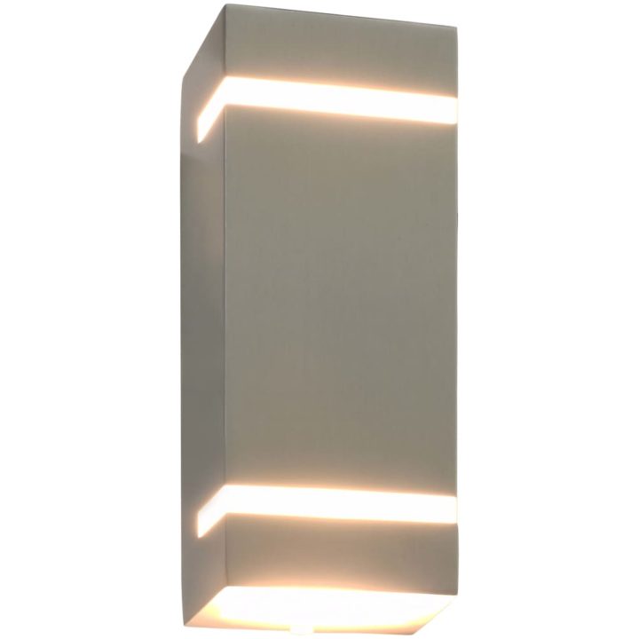Utomhusvägglampa 2 st 35 W silver rektangulär vidaXL 75 x 95 x 238 mm – bild 2