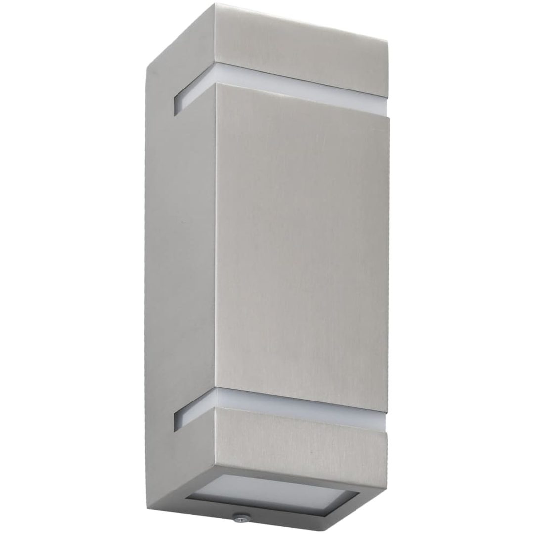 Utomhusvägglampa 2 st 35 W silver rektangulär vidaXL 75 x 95 x 238 mm – bild 3