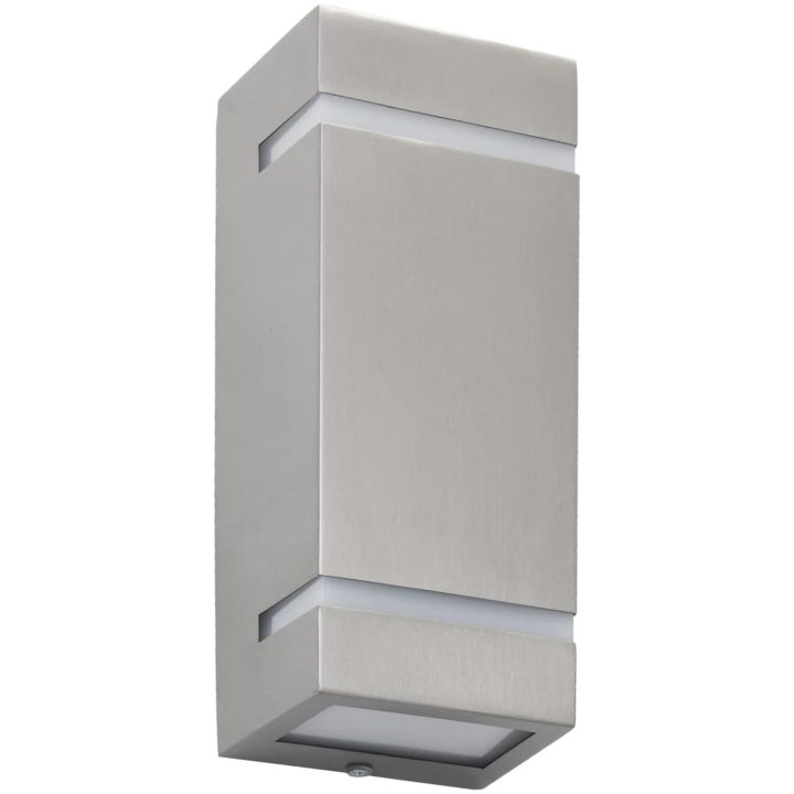 Utomhusvägglampa 2 st 35 W silver rektangulär vidaXL 75 x 95 x 238 mm – bild 3