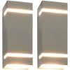 Utomhusvägglampa 2 st 35 W silver rektangulär vidaXL 75 x 95 x 238 mm – miniatyr 1