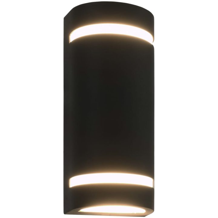 Utomhusvägglampa 2 st 35 W svart halvrund vidaXL 75 x 95 x 238 mm – bild 2