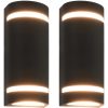 Utomhusvägglampa 2 st 35 W svart halvrund vidaXL 75 x 95 x 238 mm – miniatyr 1