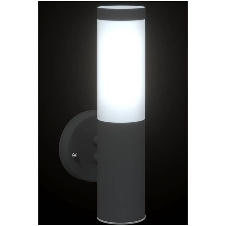 Utomhusvägglampa 2 st Svart rostfritt stål IP44 vidaXL Medium – bild 11