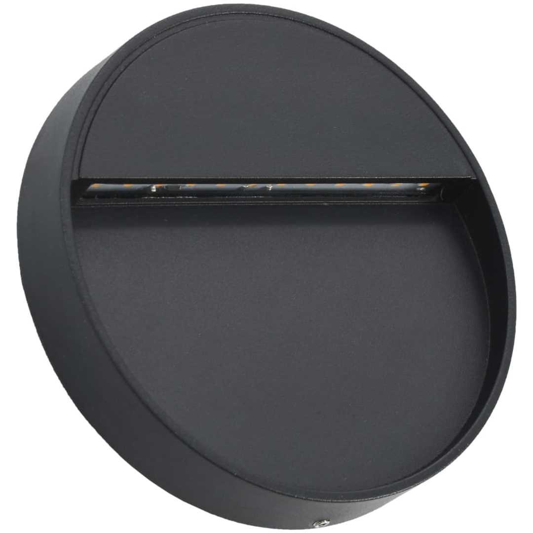 Utomhusvägglampa LED 2 st 3 W svart rund vidaXL – bild 3