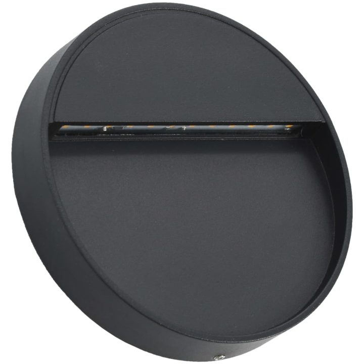 Utomhusvägglampa LED 2 st 3 W svart rund vidaXL – bild 3