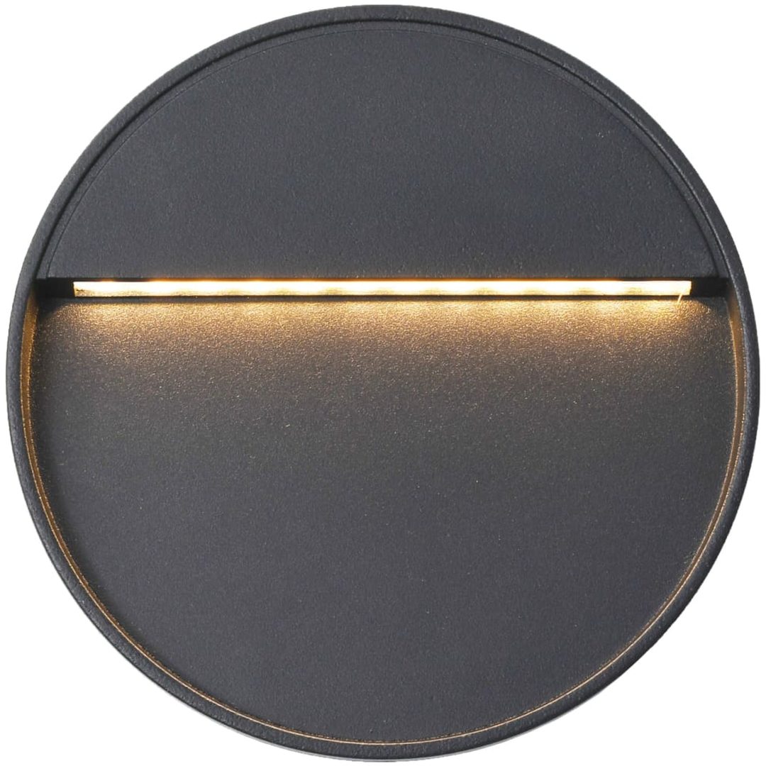 Utomhusvägglampa LED 2 st 3 W svart rund vidaXL – bild 4