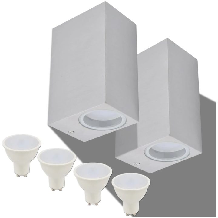 Utomhusvägglampa LED 2 st fyrkantiga uppåt/nedåt vidaXL – bild 2