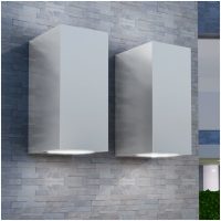 Utomhusvägglampa LED 2 st fyrkantiga uppåt/nedåt vidaXL